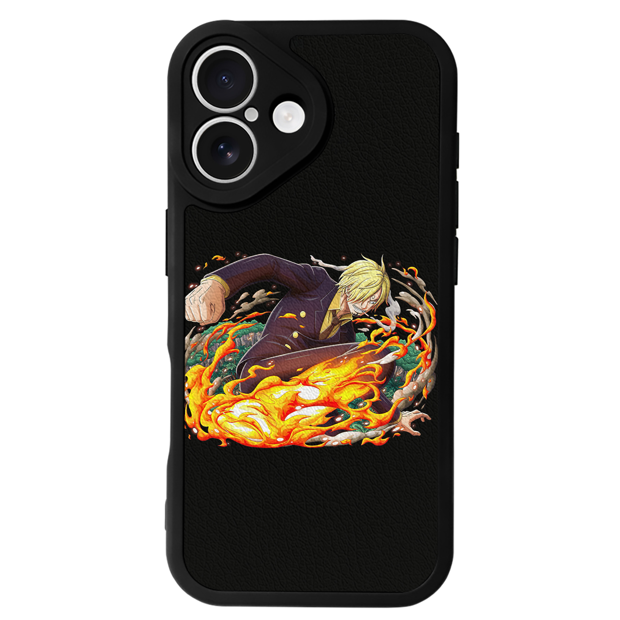 （画像用） ワンピース サンジ ONE PIECE Sanji 【iPhone 16シリーズ対応】シリコンスマホケース（レザー調） 材質：シリコン